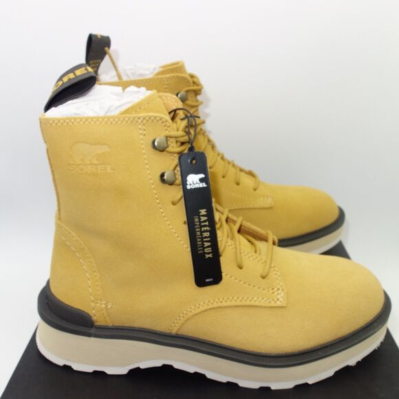 Sorel Shoes - NEW Sorel Women's 6 Hi Line Lace Booties Boots Shoes Brown Geo Yellow Black